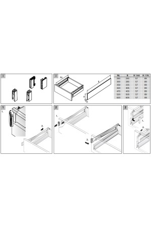 Комплект адаптеров TopSide 144мм для ящиков InnoTech Atira темно-серый 9194657 Hettich