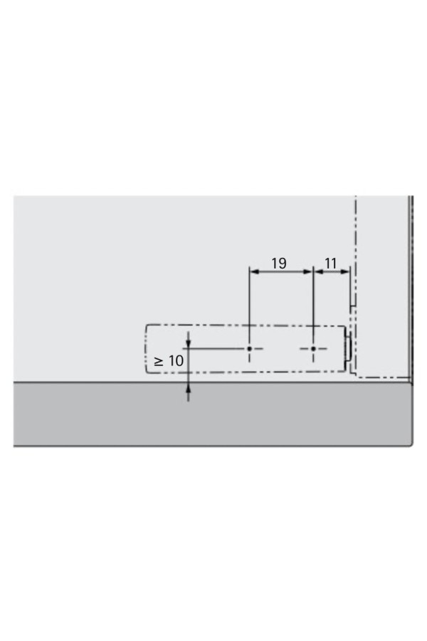 Механизм Push to open magnet для петель под прикручивание короткий ход светло-серый 9089604 Hettich