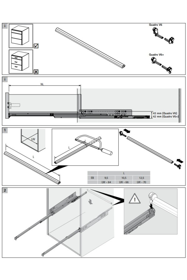 Штанга для синхронизации механизма PUSH to open SILENT, 2м алюминий 9236718 Hettich