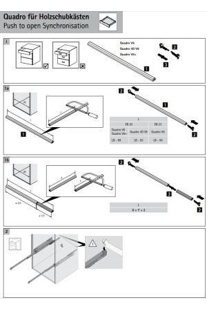 Штанга для синхронизации механизма PUSH to open SILENT, 2м алюминий 9236718 Hettich
