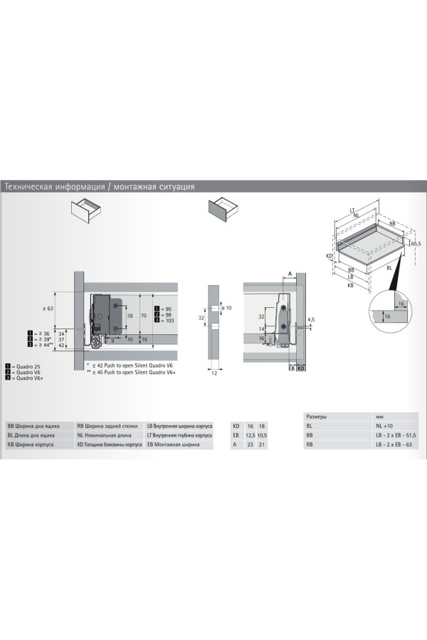 Выдвижной ящик InnoTech Atira 70*470мм антрацит 9234545 Hettich