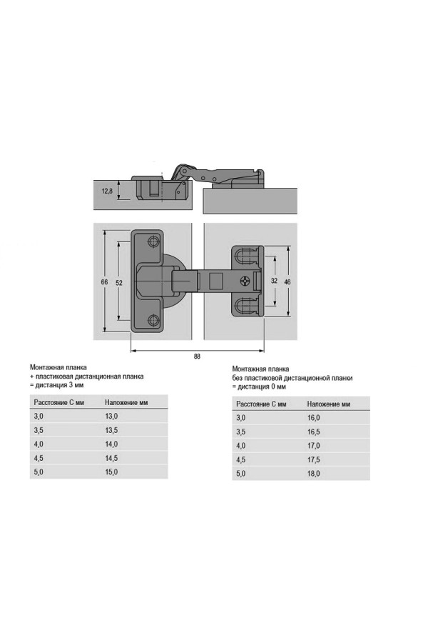 Петля для холодильника ЕТ 582 72134 Hettich