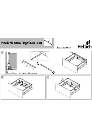Разделитель поперечного релинга OrgaStore 410 для ящиков InnoTech Atira антрацит 9194622 Hettich