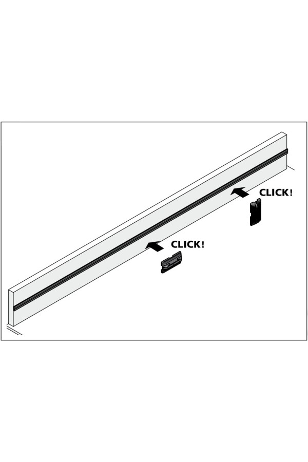 Фиксатор OrgaClip для профиля OrgaStripe в ящиках InnoTech Atira серый 9203469 Hettich