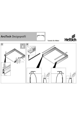 Дизайн-профиль для ящиков ArciTech 500мм под нержавеющую сталь 9240691 Hettich