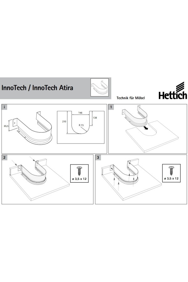 U-образная стенка для ящика InnoTech Atira под мойку серый 9204282 Hettich