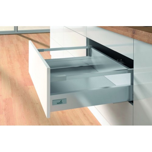Выдвижной ящик InnoTech Atira с релингом 144*420мм Push-to-Open серебристый 9242934 Hettich