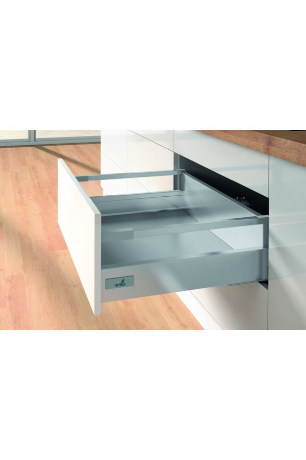 Выдвижной ящик InnoTech Atira с релингом 144*420мм Push-to-Open серебристый 9242934 Hettich