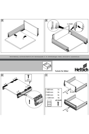 Выдвижной ящик ArciTech с релингом 282/94*500мм, БЕЗ направляющих серебристый 9150753 Hettich