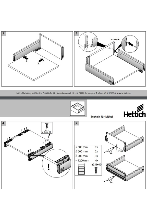 Выдвижной ящик ArciTech с релингом 282/94*500мм, БЕЗ направляющих серебристый 9150753 Hettich