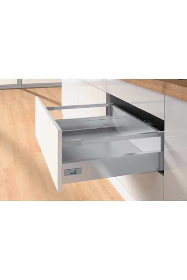 Выдвижной ящик InnoTech Atira с релингом 144*470мм Push-to-Open серебристый 9242935 Hettich
