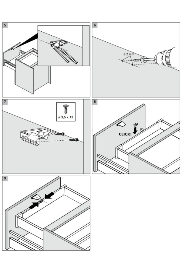 Фиксатор внутреннего ящика InnoTech Atira антрацит 9235837 Hettich