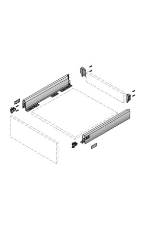 Выдвижной ящик ArciTech 126*500мм, БЕЗ направляющих серебристый 9150930 Hettich