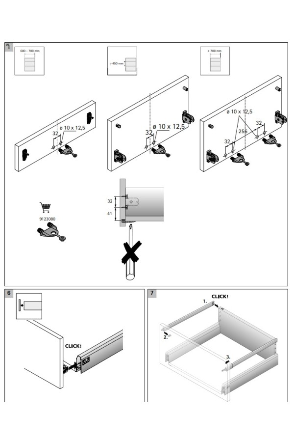 Выдвижной ящик ArciTech 94*500мм, БЕЗ направляющих белый 9149302 Hettich