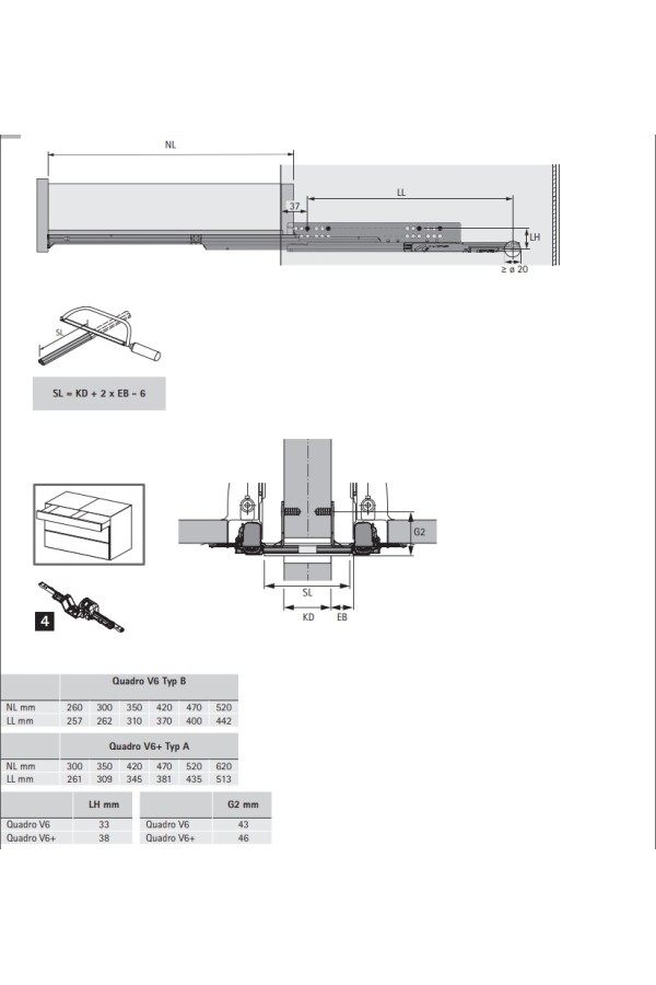 Соединитель для нарезанной штанги Push to open Syncro 9221295 Hettich