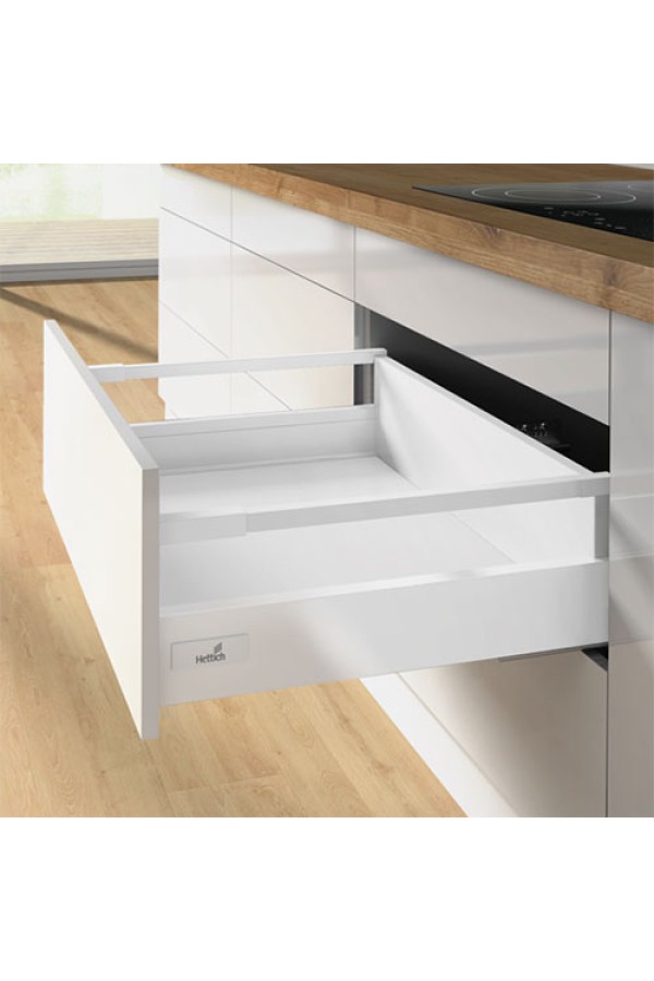 Выдвижной ящик InnoTech Atira с релингом 144*350мм белый 9230052 Hettich