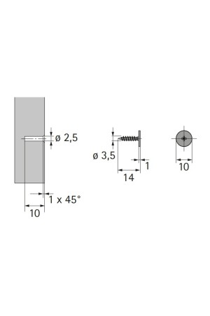 Ответная планка под прикручивание для механизма Push to open 9090845 Hettich
