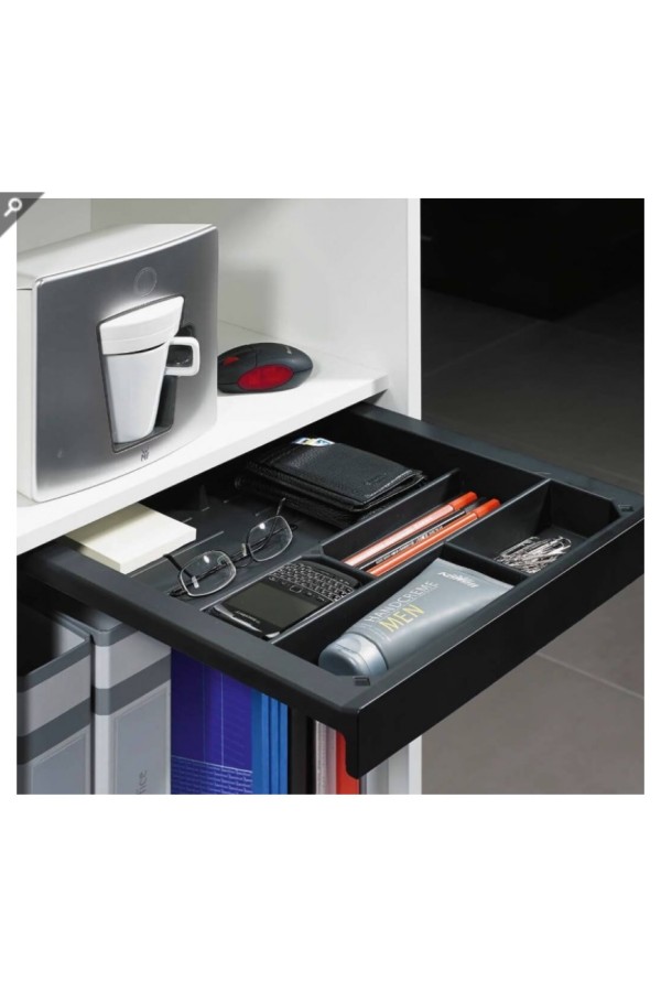 Хеттих/лоток Smartray для канц. товаров, высота 40мм, пластик, черный (БЕЗ направляющих)/9134232