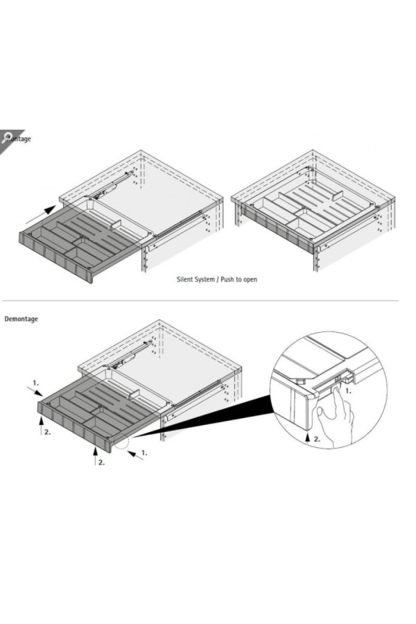 Лоток Smartray для канцелярских товаров черный 9134235 Hettich