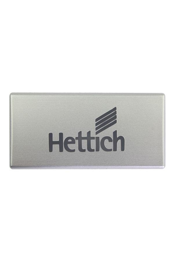 Заглушка на боковину ящика ArciTech с логотипом Hettich алюминий 9123009 Hettich