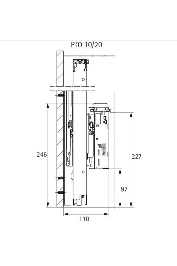 Комплект механизма Push to open Silent на 10кг для ящика AvanTech You 9257890 Hettich