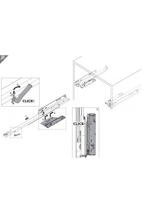 Комплект механизма Push to open Silent на 10кг для ящика AvanTech You 9257890 Hettich