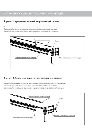Уголок заглушки направляющей черный матовый системы "4 в 1" Aristo