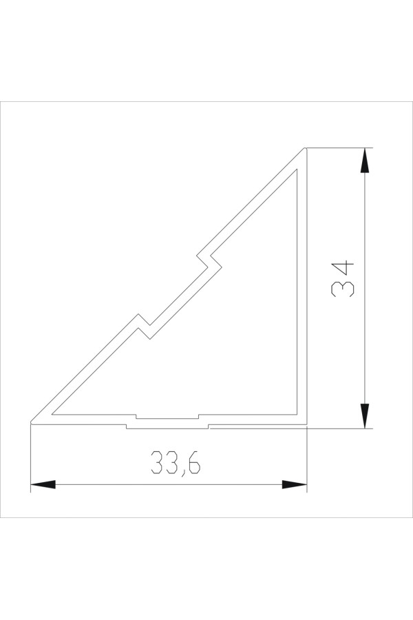 система 4 в 1/профиль угловой, дуб белый 5,4м