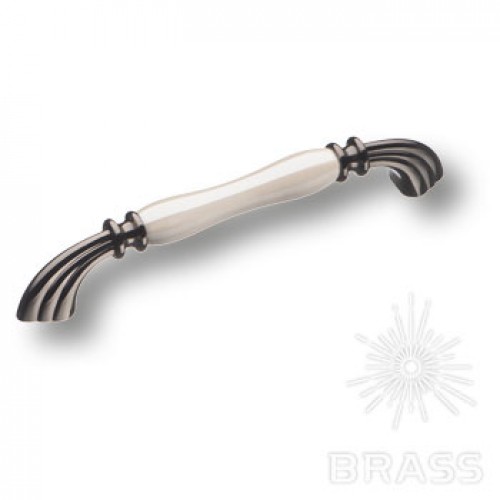 Brass 1905-70-160-L PEARL ручка скоба керамика с металлом, перламутровый/графит 160 мм