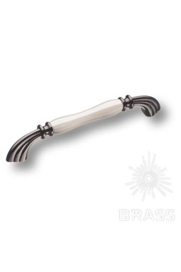 Brass 1905-70-160-L PEARL ручка скоба керамика с металлом, перламутровый/графит 160 мм