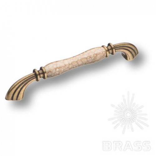 Brass 1905-40-160-L BROWN ручка скоба керамика с металлом, орнамент/старая бронза 160 мм