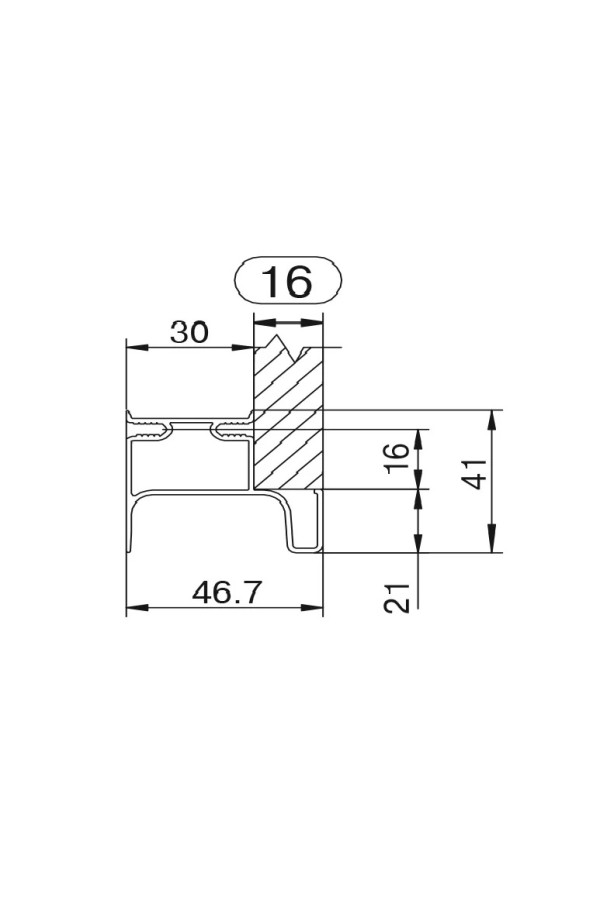 GOLA FIRMAX* ручка-профиль вертикальный боковой, 3000 мм, черный/FRM9202.B