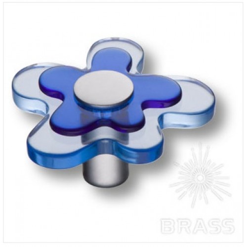 Brass 678AZ ручка кнопка детская, цветок синий