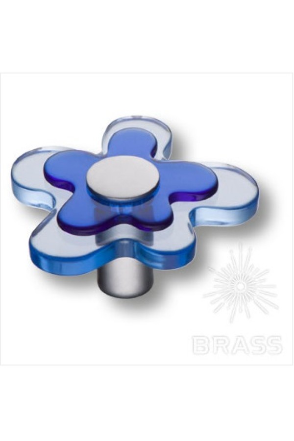 Brass 678AZ ручка кнопка детская, цветок синий