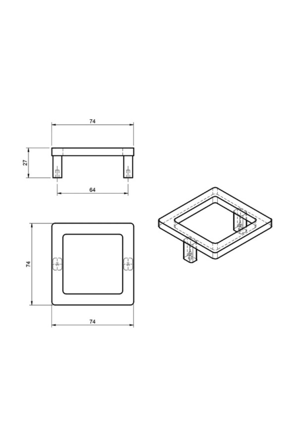 Ручка-кнопка Vintage Frame нержавеющая сталь, 64мм/74х74 мм/11.3730.49
