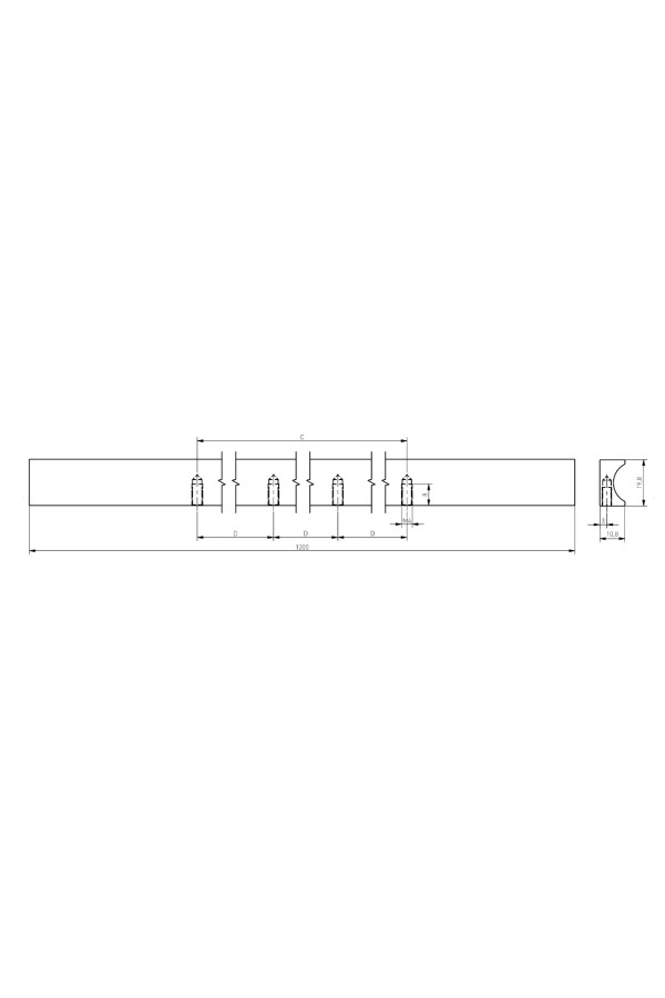 GTV ручка алюминиевая GROOVE 1200мм, шлифованное золото/UA-GROOVE-1200-22