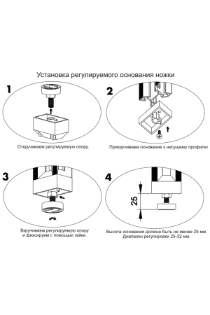 Регулируемое основание ножки К20 Aristo
