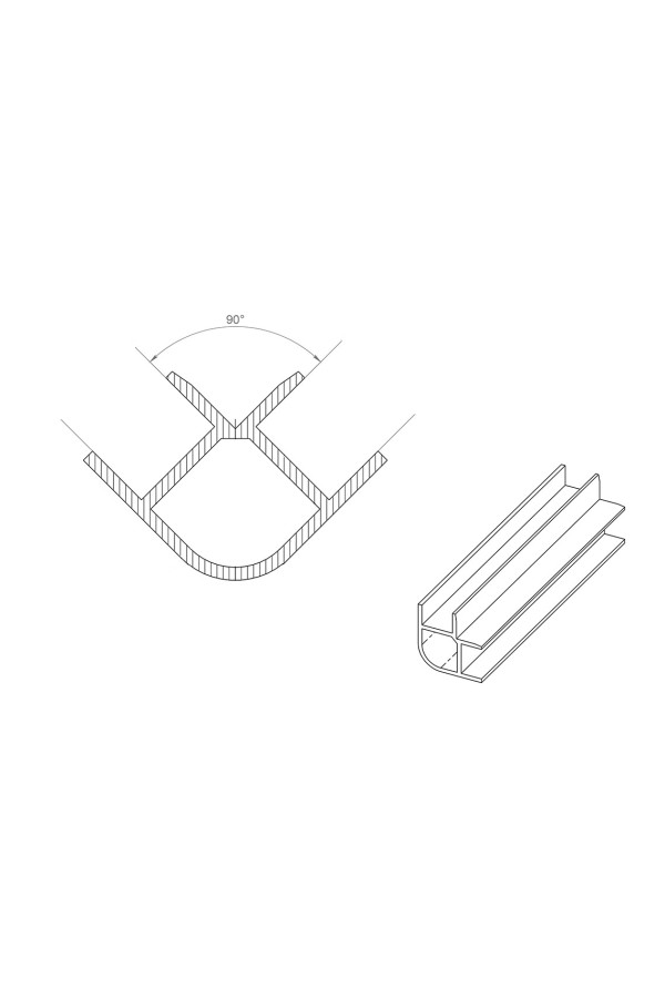 Угол 90гр для цоколя h=100мм ясень шимо светлый