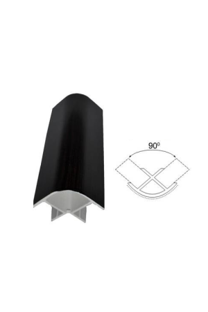 Угол 90гр универсальный для цоколя h=100мм черный