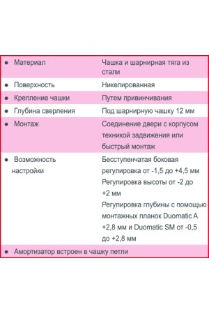 Петля мебельная вкладная Duomatic Premium 105 градусов с доводчиком 329.28.703 Hafele