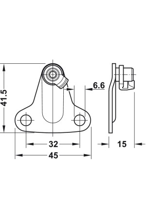 Крепление к корпусу механизма Huwilift Duo Standard/Forte никель 373.66.694 Hafele