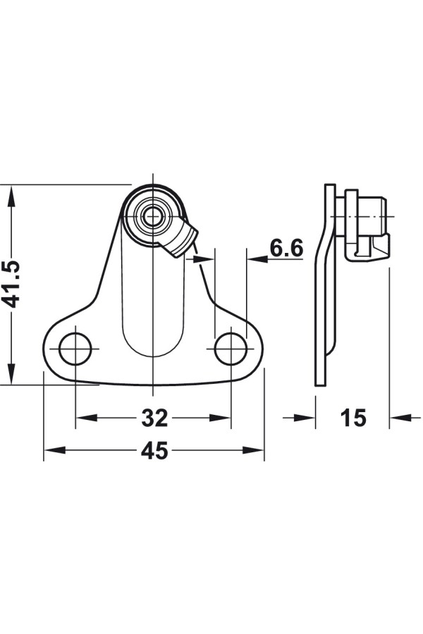 Крепление к корпусу механизма Huwilift Duo Standard/Forte никель 373.66.694 Hafele