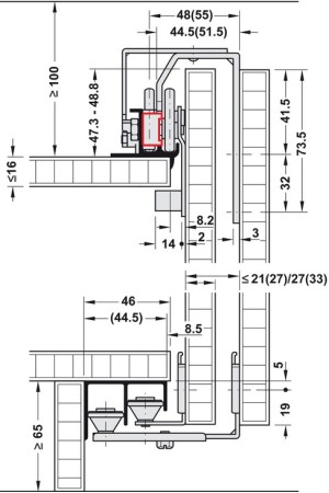 Hangroller 50 опорная колодка для ходового профиля, серый 400.96.060 Hafele
