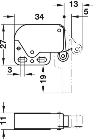 Защелка пружинная Mini-Latch 245.54.701 Hafele