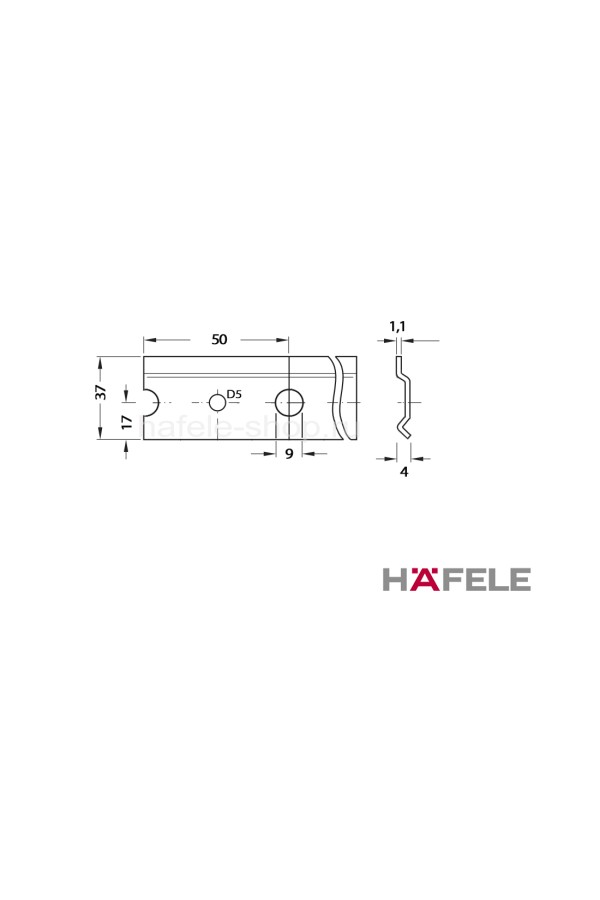 Шина для навесов 2м, насечки 50мм 290.10.960 Hafele