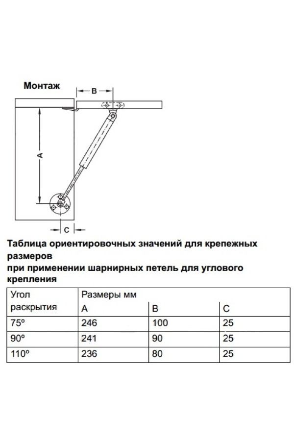 Газовый лифт нагрузка 150N 373.82.920 Hafele