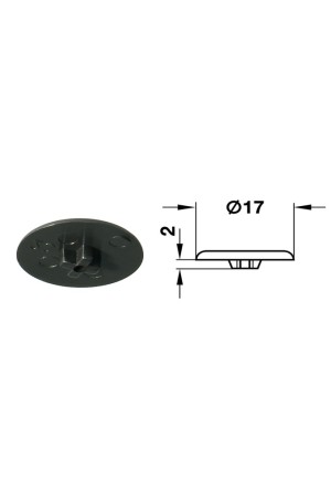 заглушка для Minifix 15 PZ (крест), черный(500шт)/262.24.368