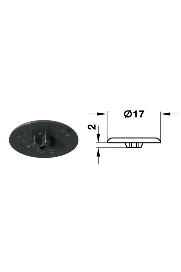 заглушка для Minifix 15 PZ (крест), черный(500шт)/262.24.368