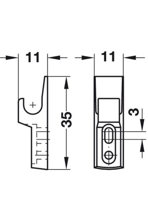 Ответная часть защелки мебельной Mini Latch белая 245.54.790 Hafele