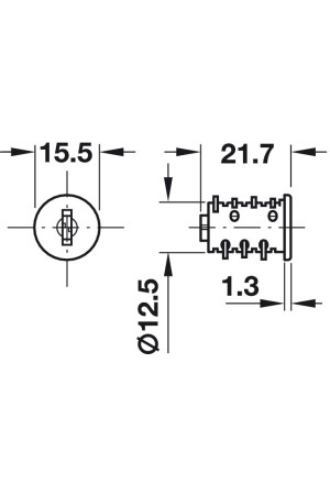Cердечник замка Symo SH 0601-0650, никель 210.41.701 Hafele